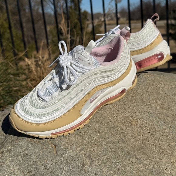 Nike Air Max 97 (GS) White / Pink Youth shoes 921522-113 Sz 5Y Womens 6.5 Casual